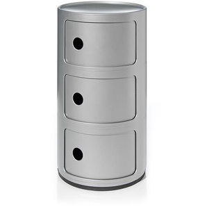 Kartell Container Componibili silberfarben, Designer Anna Castelli Ferrieri, 58.5 cm
