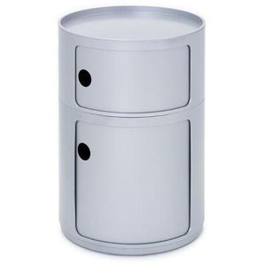 Kartell Container Componibili silberfarben, Designer Anna Castelli Ferrieri, 61.5 cm