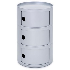 Kartell Container Componibili silberfarben, Designer Anna Castelli Ferrieri, 69.5 cm