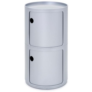 Kartell Container Componibili silberfarben, Designer Anna Castelli Ferrieri, 76.5 cm