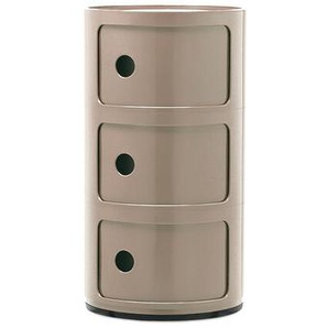 Kartell Container Componibili taupe braun, Designer Anna Castelli Ferrieri, 58.5 cm