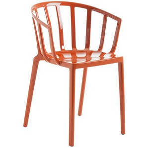 Kartell Stapelstuhl Venice rostrot, Designer Philippe Starck, 75x51x51 cm
