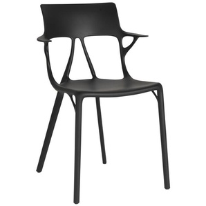 Kartell Stuhl A.I. Kunststoff schwarz, Designer Philippe Starck, 80x55x55 cm