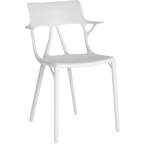Kartell Stuhl A.I. Kunststoff weiß, Designer Philippe Starck, 80x55x55 cm