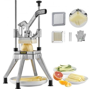Kartoffelschneider Pommes Frites Schneider 0,64cm Frittenschneider Gemüseschneider Kommerzieller Zerkleinerer Obstschneidemaschine mit 2 Ersatzklingen, Edelstahl Zerhacker Gemüseschneider G214INCH420J2NKA9V0