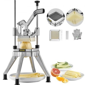 Kartoffelschneider Pommes Frites Schneider 0,64cm Frittenschneider Gemüseschneider Kommerzieller Zerkleinerer Obstschneidemaschine mit 2 Ersatzklingen, Edelstahl Zerhacker Gemüseschneider G214INCH420J2NKA9V0