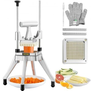 Kartoffelschneider Pommes Frites Schneider 1/4 Zoll, Frittenschneider Gemüseschneider Kommerzieller Zerkleinerer Obstschneidemaschine mit 2 Ersatzklingen, Edelstahl Zerhacker Salat, Früchte ZT14INCH420J2816ZV0