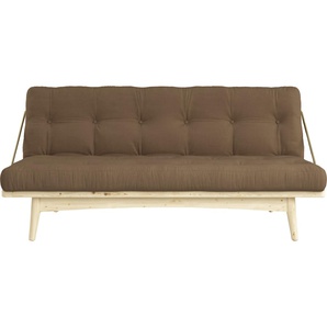 Schlafsofa KARUP DESIGN Folk Sofas Gr. B/H/T: 190 cm x 90 cm x 130 cm, Gestell: Natur, braun (mokka) Einzelsofas aus massiven Kiefernholz, inkl. Futonmatratze