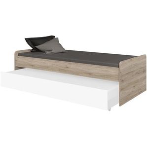 Kastenbett Joker 90 x 200cm Braun/Eiche Sanremo Dekor/Weiß