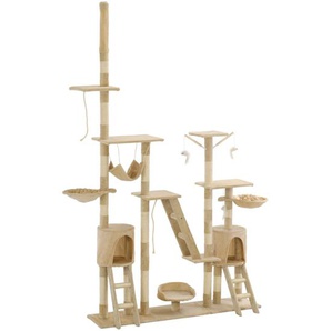Katzen-Kratzbaum mit Sisal-Kratzsäulen 230 - 250 cm Beige