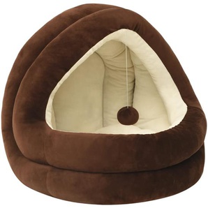 Katzenbett 40x40x35 cm Braun und Creme