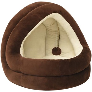 Katzenbett 50x50x45 cm Braun und Creme