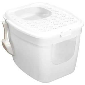 Katzentoilette Katzenklo mit Einstieg vorne und oben 54 x 44 x 41 cm Weiß