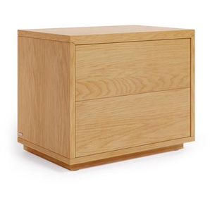 Kave Home - Abilen Nachttisch aus Eichenfurnier 53 x 44 cm FSC 100%