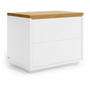 Kave Home - Abilen Nachttisch Eichenfurnier und weiß lackiert 53 x 44 cm