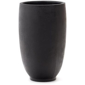 Kave Home - Aiguablava Blumentopf aus schwarzem Zement Ã˜ 75 cm