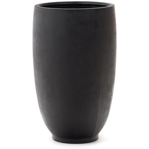 Kave Home - Aiguablava Blumentopf aus schwarzem Zement Ø 75 cm