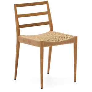 Kave Home - Analy Stuhl aus massiver Eiche mit natÃ¼rlichem Finish und Sitz aus Seil 100% FSC