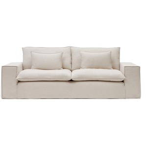 Kave Home - Anarela 3-Sitzer-Sofa mit abnehmbarem Bezug und Kissen aus Leinen Beige 280 cm