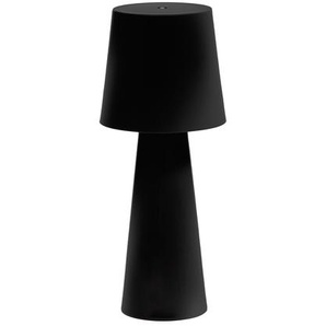 Kave Home - Arenys Outdoor Tischlampe groÃŸ aus Metall mit schwarzem Lackfinish