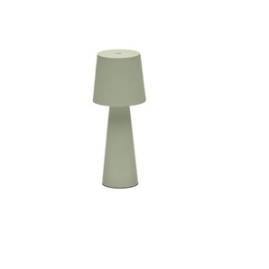 Kave Home - Arenys Outdoor Tischlampe klein aus Metall mit grünem Lackfinish