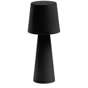 Kave Home - Arenys Outdoor Tischlampe klein aus Metall mit schwarzem Lackfinish
