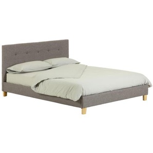 Kave Home - Natuse Bett mit Lattenrost in Grau für Matratze von 150 x 190 cm
