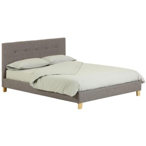 Kave Home - Natuse Bett mit Lattenrost in Grau für Matratze von 150 x 190 cm