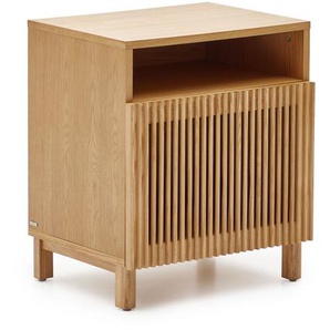 Kave Home - Beyla Nachttisch aus massiver Esche und Eichenfurnier 53 x 62 cm FSC 100%