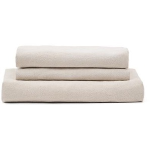 Kave Home - Bezug fÃ¼r das Zenira 3-Sitzer-Sofa mit Kissen aus Baumwolle und Leinen beige 230 cm