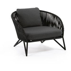 Kave Home - Branzie Sessel aus schwarzem Seil
