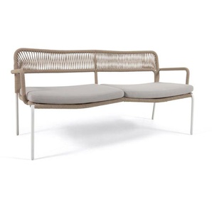 Kave Home - Cailin 2-Sitzer Sofa beiges Seil und verzinkte Stahlbeine weiÃŸ 150 cm