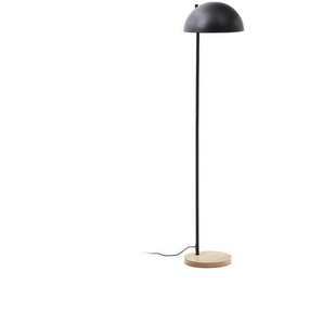 Kave Home - Catlar Stehlampe aus Eschenholz und Metall mit schwarzem Lackfinish