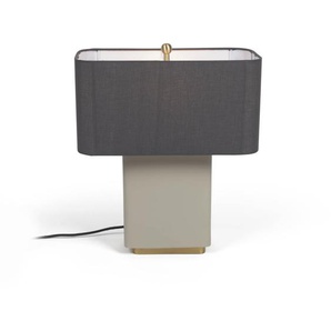 Kave Home - Clelia Tischlampe aus Metall beige und dunkelgrau