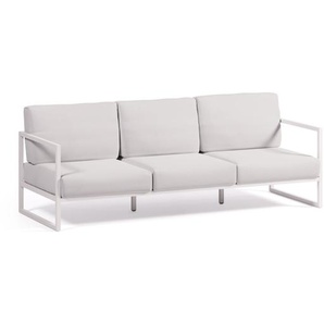 Kave Home - Comova 3-Sitzer-Sofa 100% weiÃŸ und Aluminium weiÃŸ 222 cm