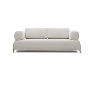Kave Home - Compo 3-Sitzer-Sofa beige und Metallgestell  grau 232 cm