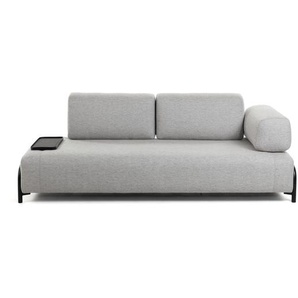 Kave Home - Compo 3-Sitzer Sofa hellgrau mit kleinem Tablett 232 cm
