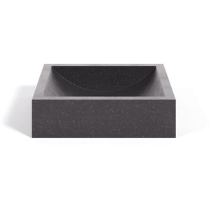 Kave Home - Delina Aufsatzwaschtisch in schwarzem Terrazzo 40 x 45 cm