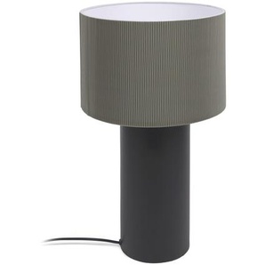 Kave Home - Domicina Tischlampe aus Metall schwarz und grau und UK-Adapter