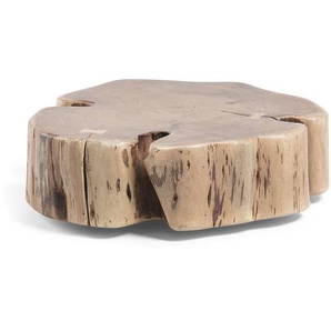 Kave Home - Essi Couchtisch mit Rollen massives Akazienholz Ã˜ 65 x 60 cm
