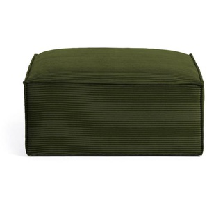 Kave Home - Fußablage Blok breiter Cord grün 90 x 70 cm FR