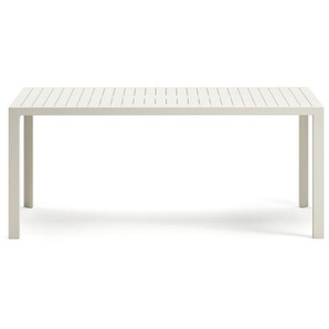 Kave Home - Gartentisch Culip aus Aluminium mit weißem Finish 180 x 90 cm