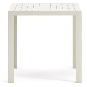 Kave Home - Gartentisch Culip aus Aluminium mit weißem Finish 77 x 77 cm