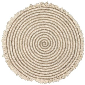 Kave Home - Gisel runder Teppich aus Jute und Baumwolle 120 cm