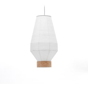 Kave Home - Hila Lampenschirm aus weiÃŸem Papier und Furnierholz Ã˜ 30 cm
