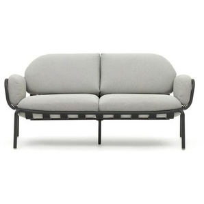 Kave Home - Joncols 2-Sitzer-Gartensofa aus Aluminium mit Finish in Grau 165 cm