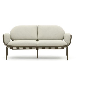 Kave Home - Joncols 2-Sitzer-Gartensofa aus Aluminium mit Finish in Grün 165 cm