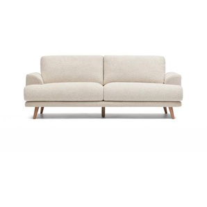 Kave Home - Karin 2-Sitzer-Sofa weiÃŸe Chenille und Beine aus massiver Buche 210 cm