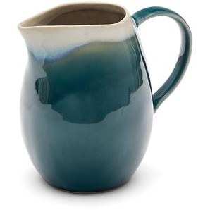 Kave Home - Keramik-Krug Sanet Blau und WeiÃŸ