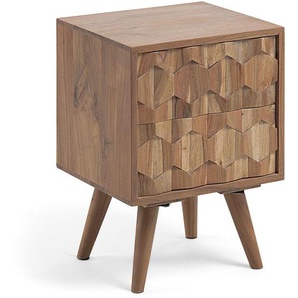 Kave Home - Khaleesi Nachttisch aus massivem Akazienholz 40 x 55 cm
